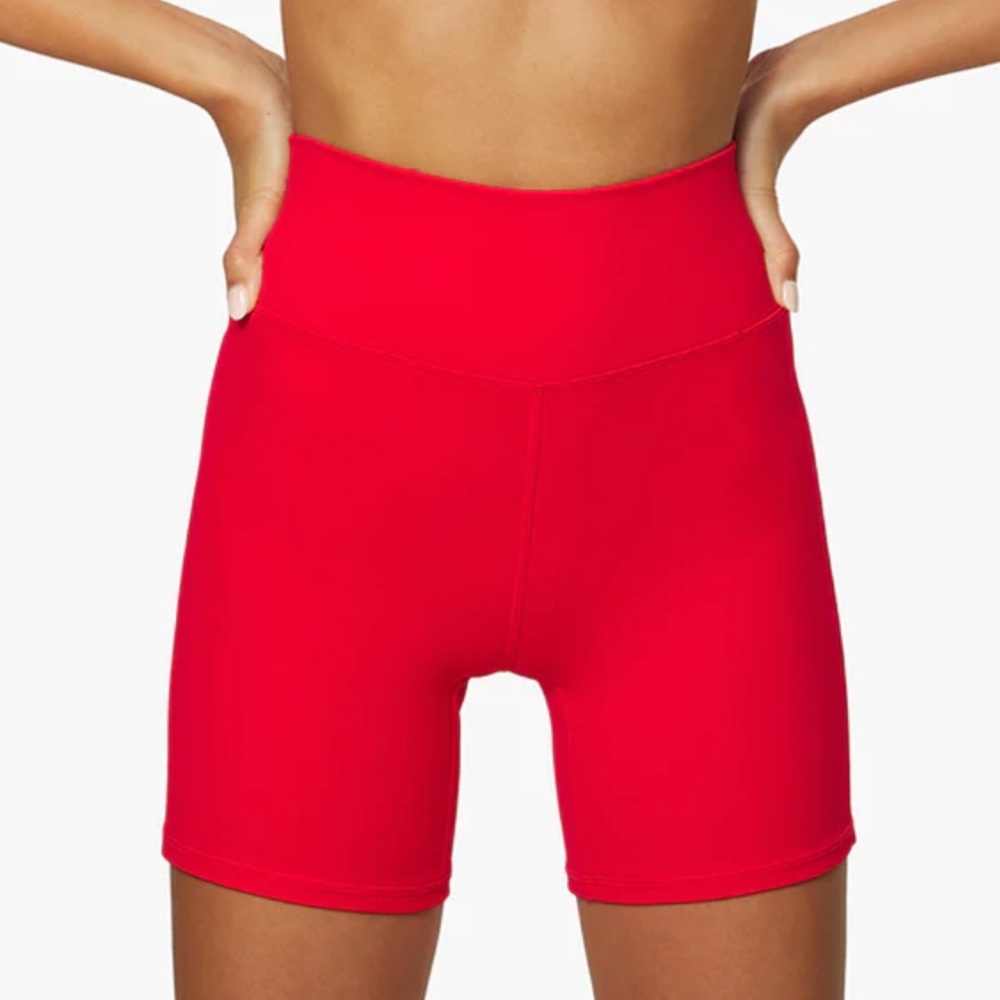 WEWOREWHAT red biker shorts Small
